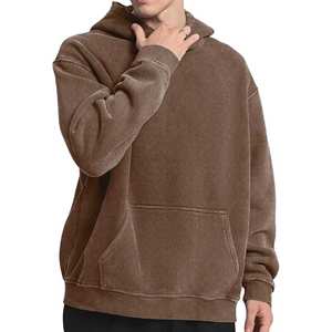 Sweat à capuche unisexe vintage délavé à l'acide, en molleton épais vierge, pour impression personnalisée et broderie, fournisseur OEM ODM - Product Image 2
