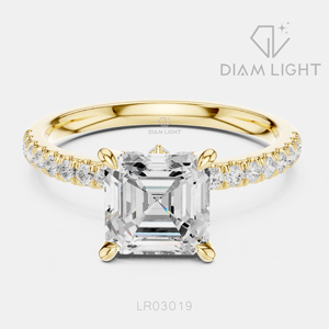 Bague en diamant de laboratoire taille Asscher 1,42 carat certifiée IGI, or blanc 14 carats, couleur F+, clarté VS+, pour fiançailles, anniversaire, ou cadeau - Product Image 3