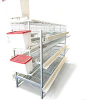 Cages à poulets galvanisées à froid de type H à 4 niveaux, cage verticale pour poules pondeuses