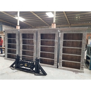 Étagère à livres en bois massif de style ferme, sculptée, éléments architecturaux vintage repensés, utilisation scolaire, salle à manger, entrepôt, meubles de maison - Product Image 3