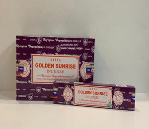 Satya Golden Sunrise Masala Bâtons d'encens roulés à la main Paquet de 15 grammes Fournisseur en gros de l'Inde Bâtons d'encens Satya - Product Image 1
