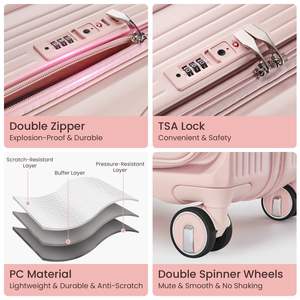 Set di 3 Valigie Espandibili (20/24/28) con Serratura TSA, 100% Policarbonato, Guscio Rigido Leggero, Approvato dalle Compagnie Aeree - Product Image 6