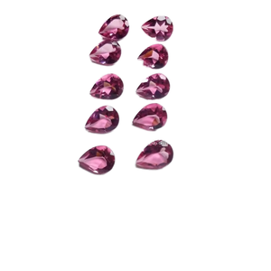 Pierre en verre de tourmaline rose synthétique, taille poire, qualité supérieure, traitée thermiquement, jeu de couleurs, 5x7 mm, 0,68 carat - Product Image 1