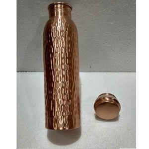 Hand-Hammered and Custom Finish Copper Bottle Eco-Friendly Sustainable Metal Flasks Handcrafted Copper Drinkware - Product Image 1