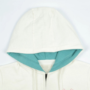 Sudadera con capucha de algodón polar para mujer, con bloques de color y cremallera completa, estilo casual urbano, con logotipo personalizado, al por mayor - Product Image 2