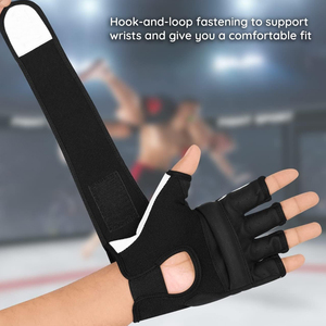 MMA Sparring <b>Gloves</b> Half Finger Training Boxing <b>Gloves</b> Punching Bag Fight Gear Wrist Wrap Support Durable Leather <b>Gloves</b> - Product Image 2