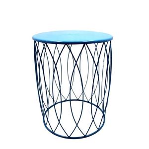 Taburete redondo de hierro, taburetes de mesa auxiliar de color rosa y taburetes de metal otomanos para muebles de sala de estar - Product Image 3