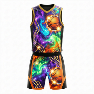 Ensemble d'entraînement de basketball : Haut et short en maille légère, tissu respirant, personnalisable pour l'identité et la marque du joueur - Product Image 2