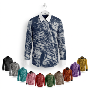 Camisas de Vestir Personalizadas al por Mayor para Hombre, Manga Corta, con Botones, Estampadas, Casuales, Transpirables, de Poliéster, para Golf - Product Image 1