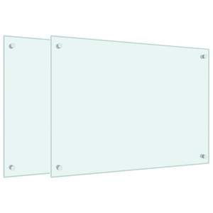 2 pezzi di paraschizzi da cucina in vetro temperato bianco da 27,6 x 19,7 pollici - Product Image 2