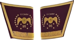 Ensemble de 95e degré du Rite écossais maçonnique, brodé à la main, comprenant tablier, collier, casquette et gants, de haute qualité. - Product Image 2