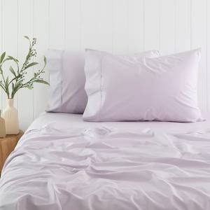 Juego de Sábanas de Algodón Peinado de Primera Calidad, 300 Hilos, Satén de Algodón, Color Blanco Sólido, Incluye Sábana Plana, Sábana Ajustable y Fundas de Almohada, para Uso Doméstico y Hotelero - Product Image 1