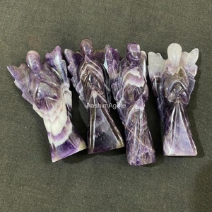 Statuette d'ange en améthyste naturelle de 3 pouces, sculpture d'ange en cristal, statue d'ange en pierre violette, vente en gros - Product Image 6
