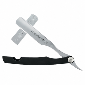 Navaja de Afeitar Recta Vintage Luminex Impex con Mango de Concha de Abulón y Acero al Carbono, Lista para Usar en Barberías y Salones - Product Image 1