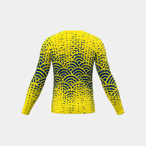 Chemise anti-UV en polyester à manches longues pour homme, motif vague jaune et bleue, impression par sublimation, meilleure qualité, best-seller 2026 - Product Image 6