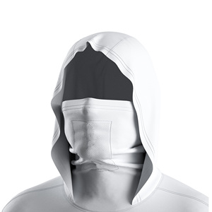 Sudadera con Capucha Blanca para Hombre, Protección Solar UPF 50, Manga Larga, Anti-UV, Poliéster, Color Sólido, Ropa de Pesca para Adultos - Product Image 2