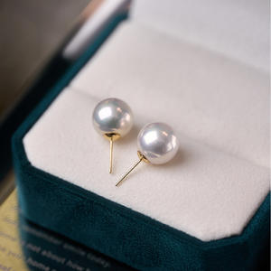 S925 Pure <b>Silver</b> <b>Stud</b> Earrings with 10-11MM Pearls Luxury Jewelry for Heavy Industry for Making a Statement - Product Image 2