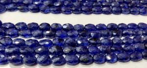 Saphir bleu naturel de forme ovale, facetté, en perles, 18 pouces de long - Product Image 4