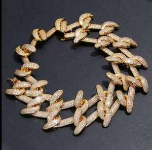 Collier tendance hip-hop avec diamants de laboratoire, chaîne cubaine pour hommes, qualité standard, bijoux bling-bling pour l'exportation mondiale - Product Image 3