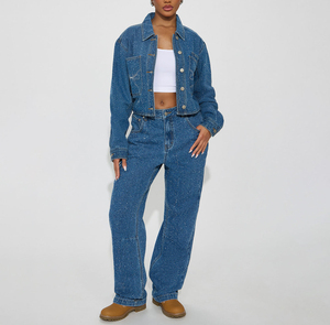 New <b>Custom</b> <b>Denim</b> <b>Jackets</b> Winter/Spring Women Turn-down Collar Breathable Eco-Friendly Reversible Organic Cotton Casual Style - Product Image 4