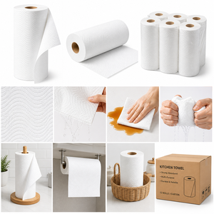 Ruby <b>Paper</b> Commercial Grade 2 Ply Soft Eco-Friendly Disposable Multifold <b>Kitchen</b> Tissue Rolls Durable High Absorbency <b>Paper</b> - Product Image 1
