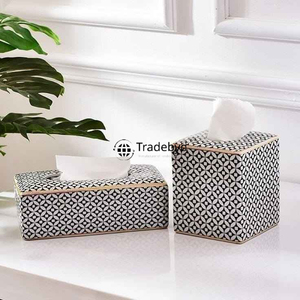 Boîte à mouchoirs de luxe écologique en os incrusté, élégante, faite à la main, décorative, pour la maison, Tradebyd - Product Image 6