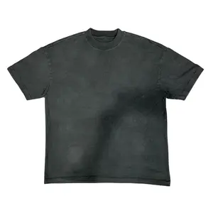 Özel logo boy baskı asit yıkama t-shirt Unisex erkekler spor özel giyim Vintage stil t shirt erkekler için Vintage