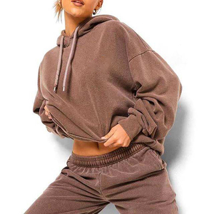 Nouvel ensemble de survêtement surdimensionné personnalisé à rayures pour femme, style délavé, coupe ample, unisexe - Product Image 4