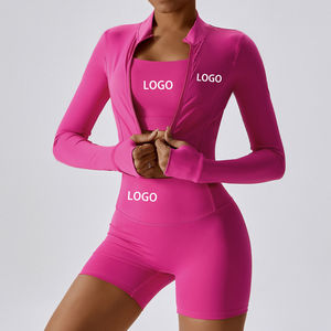 Ensemble de vêtements de sport pour femmes de haute qualité, personnalisé, design haut de gamme, veste de yoga, short de course, tenue de sport, gym, fitness, grandes tailles - Product Image 5