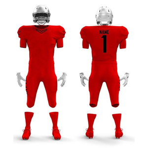 Uniforme de football américain classique personnalisé, devant court, 100% polyester, fermeture à cordon, impression par transfert thermique, marque d'équipe personnalisée - Product Image 3