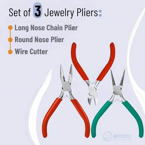 Stainless Steel Jewelry Pliers Set 3 Pack Mini Kit for Jewelry Making Wire Cutters <b>Long</b> <b>Nose</b> Round <b>Nose</b> Side Cutters - Product Image 3