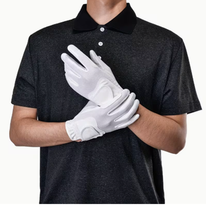 Gants d'équitation pour hommes, couleur unie blanche, ajustement régulier, accessoires équestres, matériau textile, design antidérapant, équitation - Product Image 1