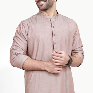 Shalwar Kameez décontracté pour homme, été/hiver, grande taille, séchage rapide, respirant, motif uni, tricoté, en coton indien gaufré, pour soirée - Product Image 5