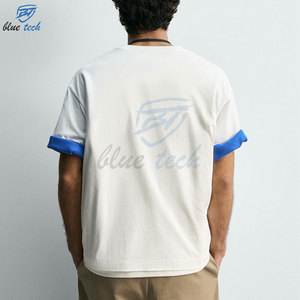 T-shirt surdimensionné personnalisé 100% coton, coupe ample, style streetwear, impression DTG pour homme. - Product Image 4
