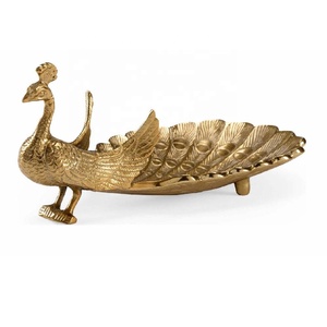 Nouvel Arrivage : Bol à Bijoux Décoratif Paon, Plateau à Bijoux en Métal, Porte-Bagues, Organisateur de Bijoux en Métal – Prix de Gros - Product Image 1