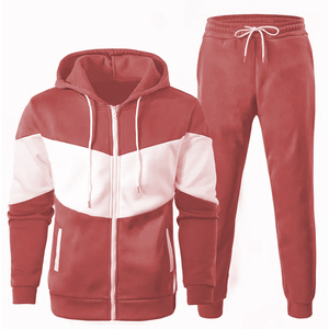 Conjunto deportivo informal para hombre, sudadera con capucha de algodón y pantalones de chándal con cremallera completa, ropa deportiva personalizada de alta calidad - Product Image 2