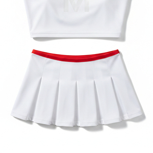 Costume de pom-pom girl sexy sans manches de haute qualité en gros, ensemble uniforme respirant pour équipes sportives et de danse - Product Image 2