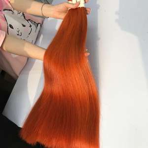 ผมต่อแบบตรงยาวสองชั้นสีขิงส้มผมดิบเวียดนามและอินเดีย - Product Image 6