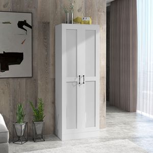 Armoire de rangement avec étagères réglables blanches pour l'organisation de la cuisine - Product Image 2