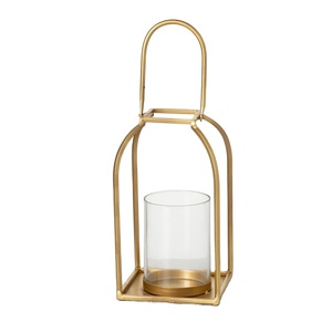 Gold <b>Lantern</b> <b>Candle</b> Holder, Modern Farmhouse Home Decor Accents, Tabletop and <b>Candle</b> Holder <b>lantern</b> - Product Image 1