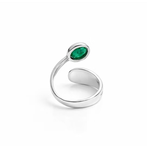 Green <b>Emerald</b> Gemstone <b>Ring</b> Oxidized Jewelry Designer 925 <b>Silver</b> Adjustable <b>Ring</b> Supplier Classic Collection JAIPUR <b>SILVER</b> - Product Image 3