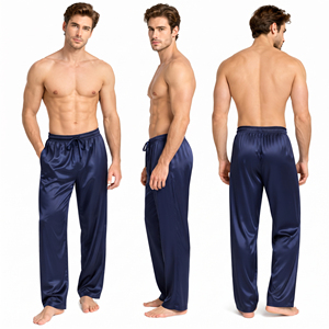 Custom Silk Satin Sleeping Trousers <b>Men</b> Breathable Nightwear Loose Fit Pajama <b>Pants</b> <b>Men</b> Lightweight <b>Lounge</b> <b>Pants</b> <b>Men</b> Night <b>Pants</b> - Product Image 5