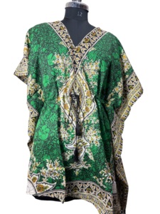 Caftán corto con estampado paisley vintage, estilo kimono holgado, túnica informal para vacaciones, ropa de playa. - Product Image 5