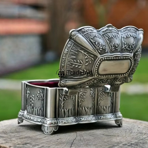 Elegant Handmade Metal <b>Storage</b> <b>Box</b> with High Quality Carved Design Luxury Home Accent by Tradebyd - Product Image 4