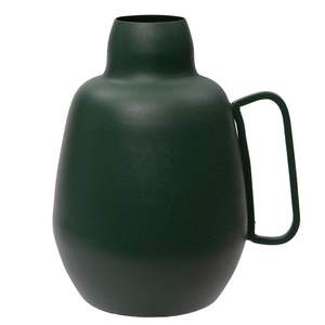 Jarrón de Hierro Verde Mate Hecho a Mano, Maceta Moderna con Asa, Florero Metálico Decorativo Minimalista para el Hogar, Jarrones Metálicos Hechos a Mano - Product Image 1