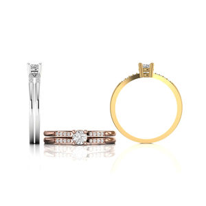 Star Dust Dainty Femmes 14K Solide Rose Or Blanc Bague de Fiançailles Lab Grown Diamant Solitaire Bijoux De Mariage Cadeau En Gros - Product Image 4