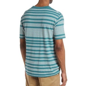 เสื้อยืดผู้ชายไซส์ใหญ่แบบกำหนดเอง OEM ลายทาง ผ้าฝ้ายผสมโพลีเอสเตอร์ แขนสั้น สำหรับฤดูร้อน สปอร์ต แคชชวล คอกลม พิมพ์ลาย - Product Image 3