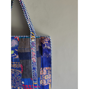 Sac fourre-tout matelassé en coton imprimé tigre, sac à bandoulière rayé, sac de shopping décontracté - Product Image 5