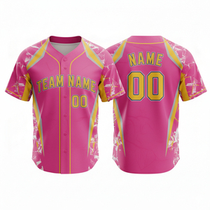 High-Performance Breathable Polyester Sportswear Custom Heat-Transfer Printed Baseball Uniform Adults Plus Size Front custom - Product Image 6