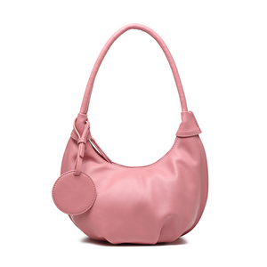 กระเป๋าโฮโบ PU สีขาว หูหิ้วนุ่ม ปิดด้วยซิป สไตล์มินิมอล สำหรับผู้หญิง - Product Image 4